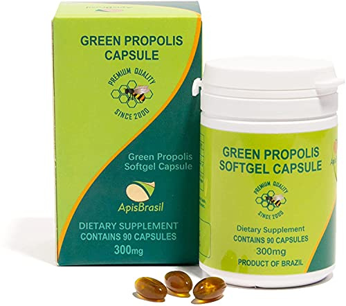 ApisBrasil Brazilian Green Propolis - Immune Support - 900mg Daily (3 Capsules x 300mg) - 90 Softgels