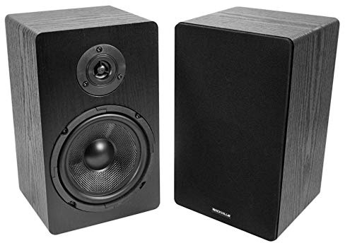 Rockville Pair RockShelf 68B V2 400W Black 6.5 Home Bookshelf Speakers, 8 Ohm, Kevlar Woofers, Silk Dome Tweeters, Wall-Mountable, for Home Theater and Stereo Systems