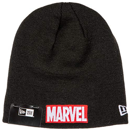 New Era Marvel Brand Red Text Logo Knit Beanie