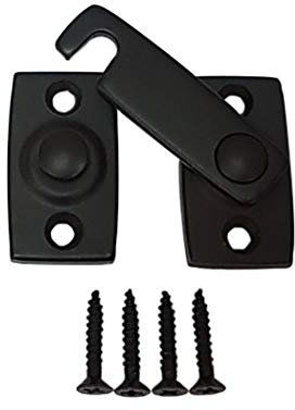 QCAA Solid Brass Shutter Bar/Door Latch, 7/8 x 2-3/32, ORB US10B (Oil-Rubbed Bronze), 1 Pack, Made in Taiwan
