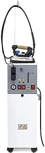 EOLO Centrale Vapeur Verticale Défroisseur Repassage Professionnel Chaudière Inox Recharge Automatique Fer à Repasser Poignée Liège Brosse Pistolet Repasse Nettoie GVK5 TOP RA