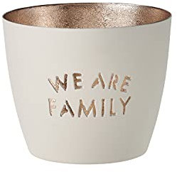 Gift Company [MM] [W] Madras, Windlicht, M, We Are Family, weiß/Gold