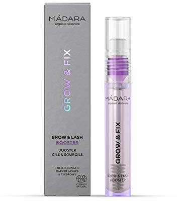MÁDARA Organic Skincare | GROW & FIX Brow & Lash Booster, 4,25ml – Fördert das Wachstum von Brauen und Wimpern, Formt Brauen und bietet flexiblen Halt, Mit wachstumsfördernden Pfifferlingen.