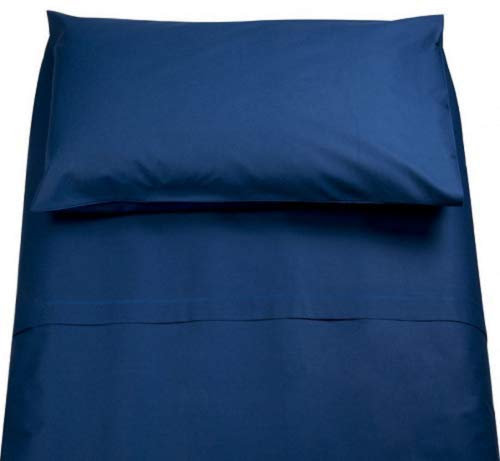 Completo letto singolo Irge in cotone lenzuolo sopra,lenzuolo sotto,1 federa (Blu notte)