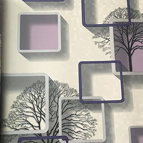 ZZDXL Wallpaper 3D Purple Wallpaper for Bedroom Adults,3D Wallpaper for Living Room Modern Minimalist Non-Woven Wallpaper Embossed Wall Paper Roll