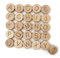 HERZWILD 52pcs holzperlen mit buchstaben buchstabenperlen holzperlen ca.15x6mm natur holzperle zum Basteln für Handwerk (C)