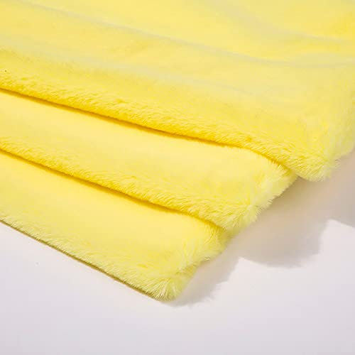 Yimihua Kurzer Plüschstoff Kunstpelzstoff Haarlänge 1cm Flauschiger Stoff Windschutz Fell Stoffe Für Kleidungsdekoration, Nähhandwerk,170 * 50cm (Color:Gelb)