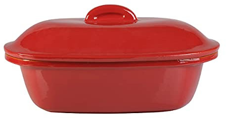 Cuoci Arrosto Rossana in Terracotta, Colì Maioliche e Terrecotte dal 1650, Rosso, Lunghezza 37 cm