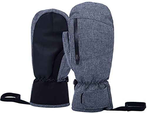 Fausthandschuhe Ski Handschuhe Damen Herren - Wasserdicht Winddichte Handschuhe Fleece Füttert Winterhandschuhe Verdicken Warme Handschuhe Outdoor-Sport Anti-Rutsch Snowboarden Handschuhe