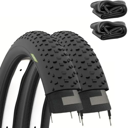 ECOVELO Eba20fbe 20 x 4.0 + Cámaras de Aire par neumáticos con Tacos, Fat Bike, Negro