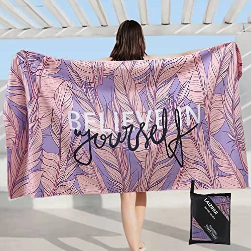 LAIZIHUI Microfaser Handtücher, sandfreie, schnell trocknende und leichte Stranddecke.Perfekt für den Strand,Badetuch groß, Reisehandtuch | Reise, Strand, Sauna,160 x 80 cm