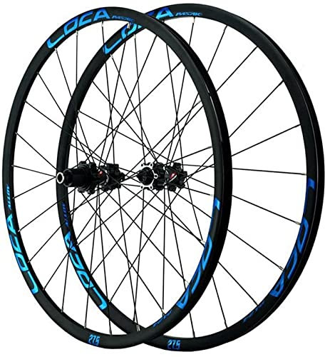 Wheelset MTB Fahrrad Laufradsatz,Aluminiumnabe 26/27,5/29 Mountainbike Räder Felge Steckachse 12 Gang Rad Scheibenbremse Leichtmetallfelgen 24H Road Wheel (Color : Blue, Size : 29)