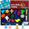 FLYISH DIRECT Kinderschminke Set, Professionelle Schminke Kinder, 17 Farben Kinderschminke mit 14 Schablonen, 2 Pinsel, 2 Schwämme für Halloween, Karneval, Weihnachten