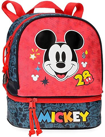 Disney Mickey Get Moving Mochila con porta merienda Multicolor 23x28x13 cms Poliéster 8,37L