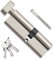 Bwintech 1 Stück 40/50T mm Euro Messingzylinder, 90mm Knauf/Schlüsselschloss mit 3 Standard Messingschlüsseln,Anti Picking,Anti Bohr,Anti Snap,Anti Bumping, Satin Nickel Finish