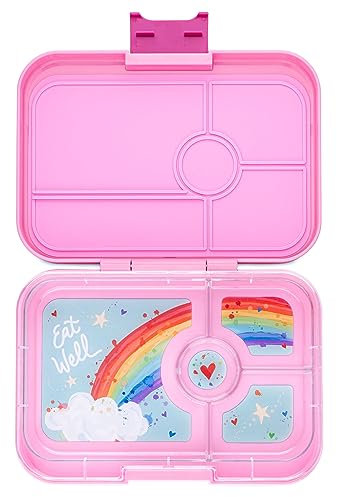 Yumbox Lonchera Bento a prueba de fugas, para mujeres, adolescentes y niños, tamaño grande, bandeja de 4 compartimentos con sección grande para sándwich, ensaladas y lados y salsa bien (Capri rosa -