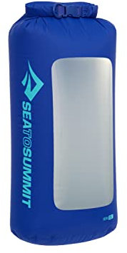 Sea to Summit - Lightweight Dry Bag View L 13L - Wasserdichte Tasche - Sichtfenster - Rollverschluss - Recycling-Gewebe - Befestigung & D-Ring - Wandern - 22 x 20 x 45.9cm - Surf Blue - 81g
