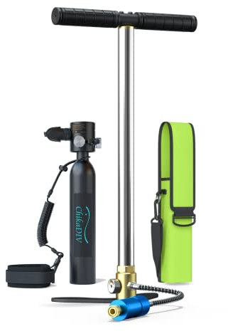 CHIKADIV Botella Aire Buceo 0.5L Mini Botella Buceo con Capacidad de 15 a 20 Minutos Portátil Respirador SubacuáTico para Viajes Buceo Equipo de Buceo para-Nadar Rescate B3 Black