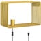 HOMCOM Wandleuchte Innen Wandlampe mit E27 Fassung, Nachttischlampe, Flurlampe mit Kippschalter für Wohnzimmer, Schlafzimmer, Metall, Gold, exkl. Glühbirne
