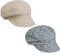Lipodo Millefleurs Cap Wendemütze Damen - Ballonmütze Seite 1 100% Leinen, Seite 2 100% Baumwolle - Stretchband an Rückseite - Frühjahr/Sommer beige L (57-58 cm)