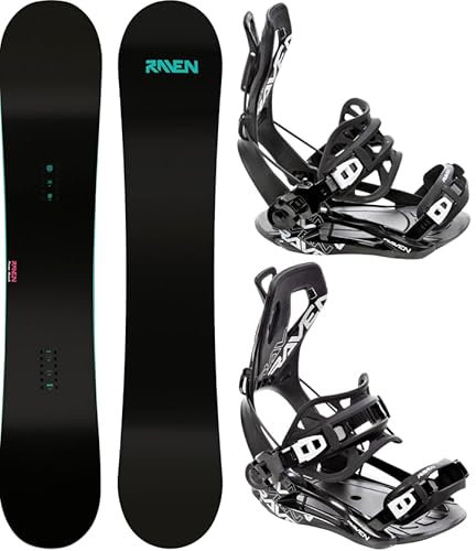 RAVEN Snowboard Set: Snowboard Pure Mint + Bindung FT360 Black (Snowboard 139 cm + Bindung S, FT360 Mint)