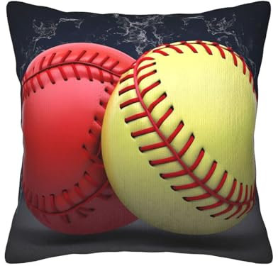 BTCOWZRV Cord-Kissenbezug, 50,8 x 50,8 cm, quadratisch, dekorativer Kissenbezug, Softball, doppelseitiger Druck, Kissenbezüge für Couch, Bett, Sofa, Wohnzimmer