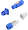 PNGKNYOCN PowerCON Kabelstecker, 3 Pin 20A 250V AC Quick Lock Aviation Connector Professioneller Stromkabelstecker Weißer Ausgang und Blauer Eingang（2 Paare）