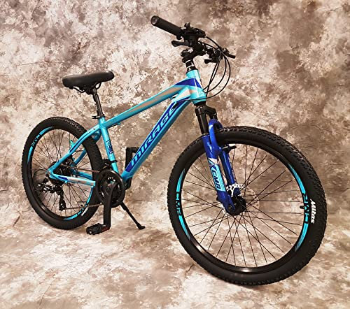 26 Zoll Aluminium Mountainbike Mirage Gefedert, 21-Gang Daumenklickkettenschaltung, Scheibenbremsen NEU 2667-Türkis Bitte BEACHTEN AB 155 cm KÖPERGRÖSSE GEEIGNET !!!!!!!