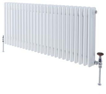 Milano Windsor White Cast Iron Style Horizontal Triple Column Radiator - 500mm x 1190mm
