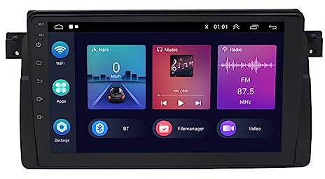 Carplay - Radio para coche (9 pulgadas, Android 11, GPS, navegador CarPlay, cámara AHD, 8 núcleos, 2 + 32 G, compatible con 98-06 E46)
