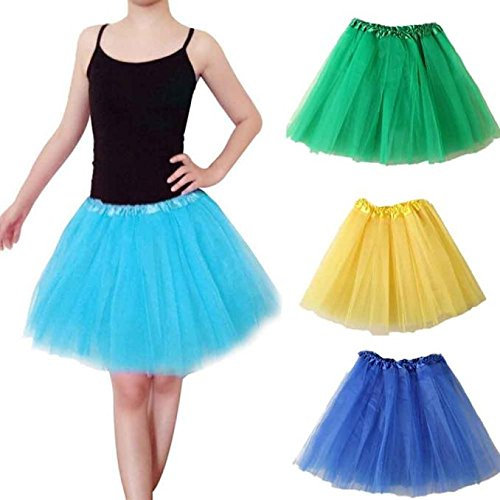 Keerlonno Gonna In Tulle Fucsia Corta Donna Ballo Gonne di Danza Principessa Elegante Vestiti da Anni 80 Adulti Gonfio Sottogonna Tutu Gonne Prom Party Cocktail Gonna Bubble Anni 50 Classica Swing