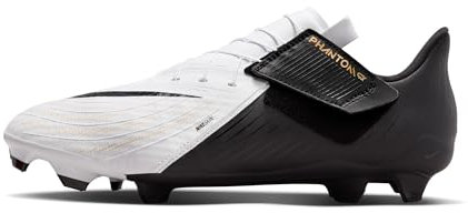 Nike Men's Phantom Gx Ii Acad Easyon Fgmg Football Boots, White Black MTLC Gold Coin, 10 UK