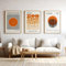 KemneT Orange Bauhaus-Ausstellung geometrischer Posterdruck minimalistische Linie Leinwandgemälde abstrakte Wand Bilder Bild Wohnzimmer Heimdekoration 50 x 70 cm x 3 ungerahmt