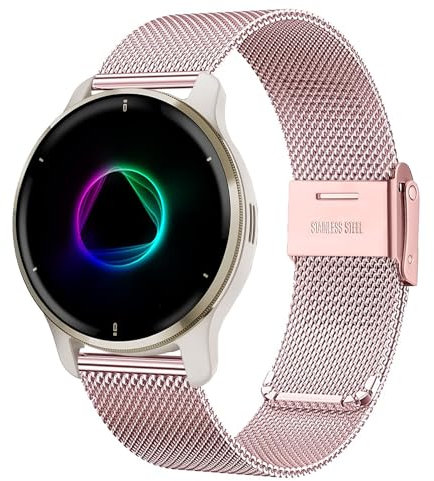 VELULYX correa metal Garmin Venu 2 Plus, 20mm correa acero inoxidable para Garmin Venu Sq/Sq Music/Venu Sq 2/Sq 2 Music/Vivoactive 3/3 Music/Vivoactive 5/Garmin Venu/Vivomove HR/Forerunner 55 245 645