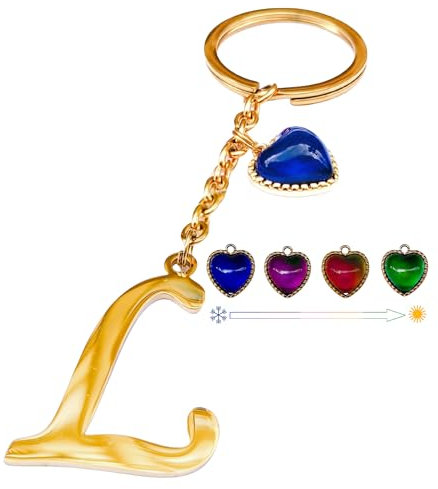 Famweylami Porte-clés Lettre Cœur Cadeau, Porte clef Personnalisable,Cadeau pour Femme, Filles, Copines, Mamans, Grand-mère