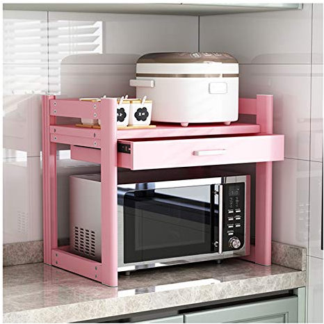 YIHANSS Estante para microondas, Soporte para Estante de Cocina, Espacio de Aluminio, Soporte para microondas elevable, Soporte para Horno con cajones, estantes organizadores de Almacenamiento