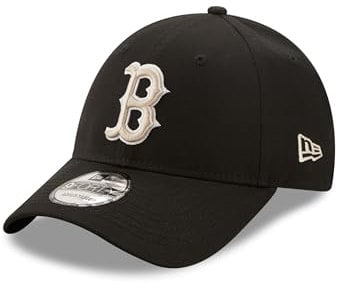 New Era Boston Red Sox Cap MLB Baseball Teamlogo 9Forty verstellbar Kappe gebogener Schirm schwarz - One-Size