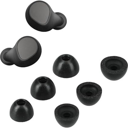 kwmobile Replacement Ear Tips Compatible with Jabra Elite 7 Pro - Set of 6 - Memory Foam Eartips - Black