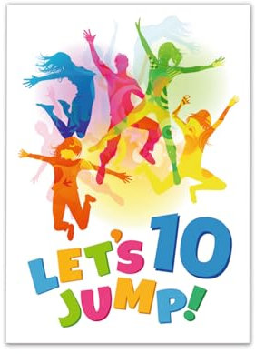 12 Einladungskarten zum 10. Kindergeburtstag Jump Trampolin Jungen Mädchen Einladungen zehnte Geburtstag Kinder