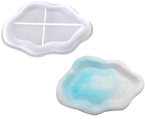 YJFY 1 Stück Tray Silikonform Silikonform Teller Schmuckaufbewahrung Teller Silikonformen Silikonform Tablett Zur Herstellung von Aufbewahrungsschalen, Ablagefächern, Display-Tabletts (Wolken)