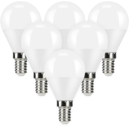 Kowanie Glühbirne E14 LED Warmweiss: 6er Pack 5W Leuchtmittel P45 Lampe Tropfenform Birne entspricht 50W Halogenlampe Globe Glühlampe 2700K Warmweiß in Weiß Energiesparlampe - Nicht dimmbar