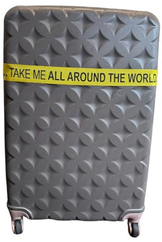 1 Stück Premium Koffergurt | Kofferband | mit Spruch Hochwertige, Reißfeste Gepäckgurte mit Verstärkten Nähten und Optimierter Schnalle – Robust (1 Stück Gelb)