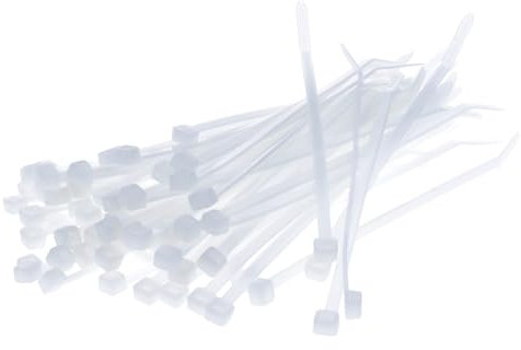 Kalitec, 100 fascette stringicavo naturale, 100 mm x 2,5 mm, resistenti ai raggi UV, fascette trasparenti, set di fascette stringicavo bianco/naturale, fascette lunghe da 100 mm, resistenza alla