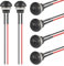 VEXUNGA Pulsador Interruptor 12MM Redondo Mini Pulsadores Momentáneo Interruptores 12V Impermeable Electricos Pequeño Coche Botón SPST ON OFF 3A/250V con Linea (6 Piezas)