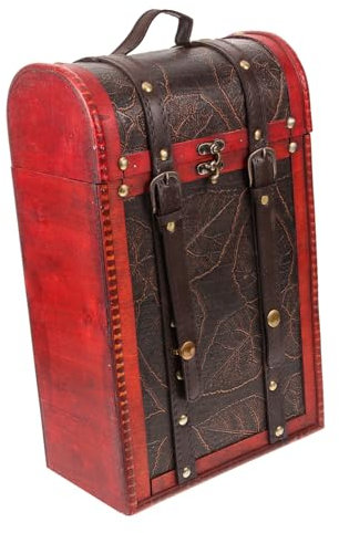 Amosfun Caja De Vino Retro Caja para Guardar Botellas De Vino Contenedor Porta De