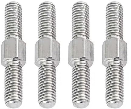 4 perni a doppia estremità in acciaio inossidabile 304, con testa esagonale, filettatura sinistra/destra, bulloni a doppia estremità, M8 x 70 mm