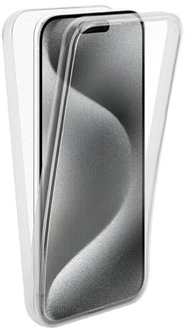 NICTRA Handyhülle iPhone 15 Pro [6,1 Zoll] - 360 Grad Schutzhülle Transparent Silikon TPU - Vorder und Rückseite Hülle
