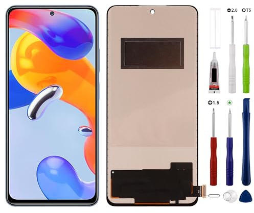 Pantalla digital LCD de repuesto compatible con Xiaomi Redmi Note 11 Pro+ 5G (negro sin marco) pantalla LCD táctil digitalizador Asamblea con herramientas de reparación, 6.8 pulgadas