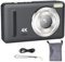 Lizbin Digital Camera, 4K Digital Camera for Photography, Small Cameras with 18X Zoom Anti Shake, Autofocus Compact Cameras, Digital Point and Shoot Camera for Beginner (Black)
