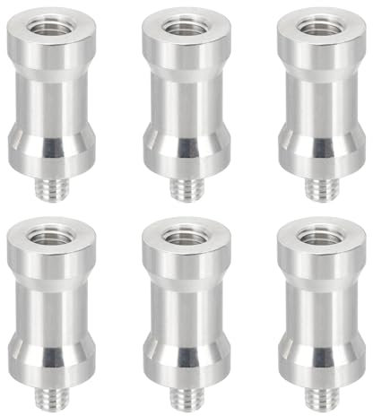 PATIKIL Vis de Conversion Spigot pour Appareil Photo Femelle M8 vers Mâle M6, Lot de 6 adaptateurs de vis pour trépied, Spigot pour Pied de lumière, adaptateurs Shoe/tête à rotule, Argent